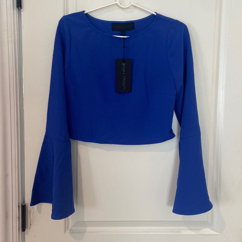 Kendall & Kylie cropped top with bell sleeves